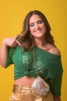 T-shirt Brasil Manga Curta Detalhe Paetê Verde