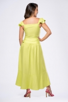 Conjunto Amarelo Em Crepe Fluido