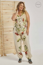 Macacão Jogger Estampado Plus Size 