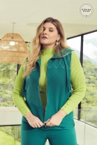 Conjunto de Calça e Colete Verde Plus Size