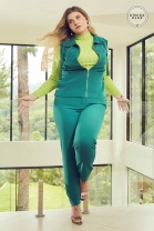 Conjunto de Calça e Colete Verde Plus Size