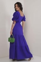 Vestido longo Mangas Bufantes Roxo 