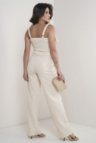 Macacão com Laço Off White