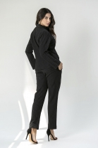 Conjunto de Calça e Blazer Preto Listrado