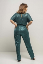 Macacão com Traspasse Paetê Verde