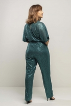 Macacão com Traspasse Paetê Verde