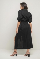 Vestido com Amarração Preto 