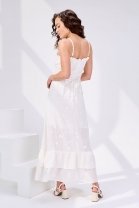 Vestido Midi Tecido Texturizado Off White 