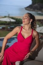 Vestido Midi em Laise Rosa