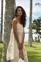 Conjunto de Calça e Blusa com Transparência Cru