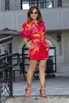 Conjunto de Short e Camisa Estampado Vermelho