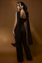 Macacão Tomara que Caia com Lenço Preto