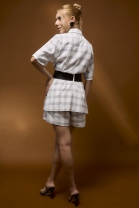 Conjunto de Short com Maxi Camisa Xadrez