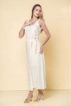 Conjunto de Saia com Transpasse e Regata Amarelo