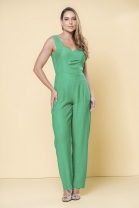 Macacão Pregas no Busto Verde