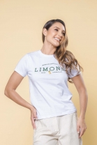 Camiseta Estampada Branca Limons