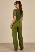 Conjunto de Calça e Blusa Estampada Verde