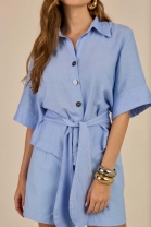 Conjunto de Short e Cropped Azul