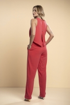 Macacão Soltinho com Recortes nas Costas Coral