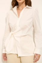 Camisa Branca Com Amarração Frontal