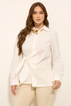 Camisa Branca Com Amarração Frontal