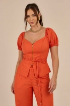 Conjunto de Calça e Blusa Laranja