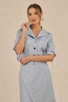 Conjunto de Saia Midi e Camisa Cropped Azul