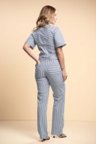 Conjunto de Calça e Blusa com Ajuste Listrado