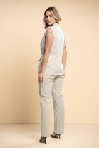 Conjunto de Calça e Blusa Assimétrica Cru