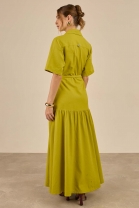 Vestido Longo Com Cinto Lima