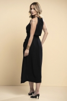 Vestido Midi com Transpasse Preto