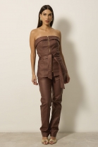 Conjunto de Calça e Blusa Tomara que Caia Marrom