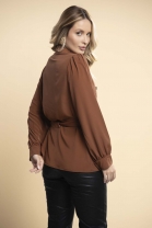 Camisa com Ajuste Marrom