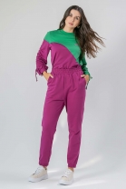 Conjunto de Calça e Blusa Manga Longa Bicolor