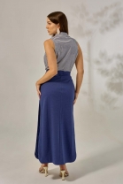 Conjunto de Saia e Blusa Gola Polo Azul