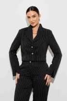 Conjunto de Calça e Blazer Curto Risca de Giz