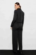 Conjunto de Calça e Blazer Curto Risca de Giz