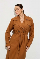 Sobretudo com amarração Marrom