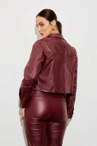 Jaqueta em Couro Vinho