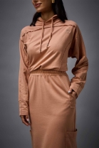 Vestido Mídi com Fenda Traseira Rose