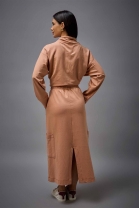 Vestido Mídi com Fenda Traseira Rose