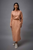 Vestido Mídi com Fenda Traseira Rose