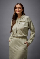 Vestido Mídi com Fenda Traseira Verde