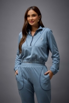 Conjunto de Calça e Blusa Moletom Azul