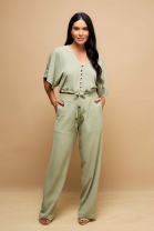 Conjunto de Calça e Camisa Cropped Verde