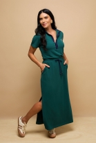 Conjunto de Saia com Fenda Lateral e Blusa Verde