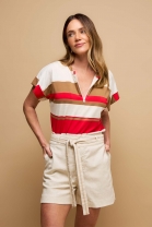 Conjunto de Short e Blusa Listrada