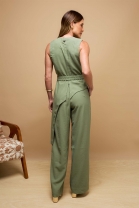 Conjunto de Calça e Colete Assimétrico Verde