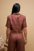 Camisa Cropped Marrom