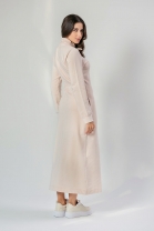 Vestido Mídi com Fenda Frontal Rosa Claro